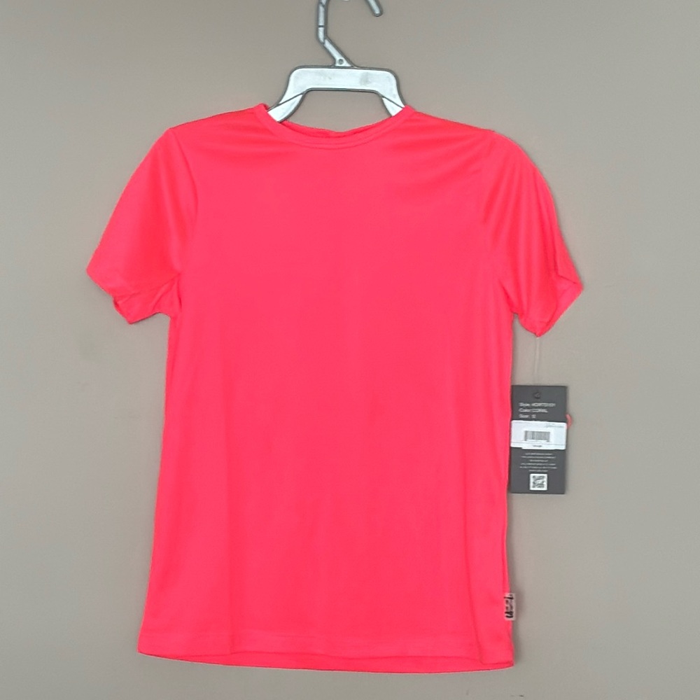 Uzzi Active UPF 50 Bright Coral Active Wear Shirt Short Size Small Boy/Girl